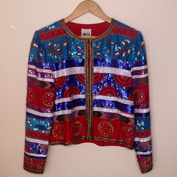 Leslie Fay Vintage 100% Silk Jacket Medium
